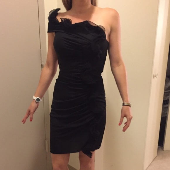 Catherine Malandrino one shoulder ruffle dress - Picture 2 of 6